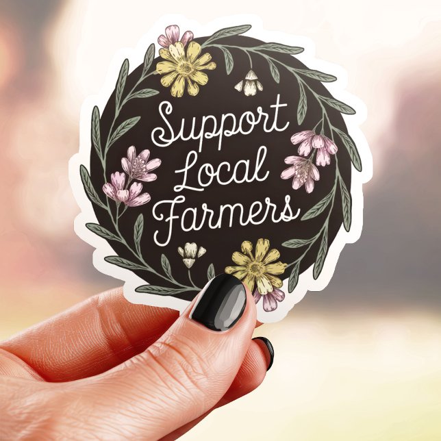 Adesivo Apoie os Florais dos Agricultores Locais (Criador carregado)