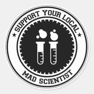Adesivo Apoie seu cientista louco local