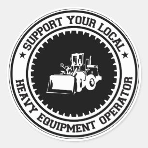 Adesivo Apoie seu operador pesado local do equipamento