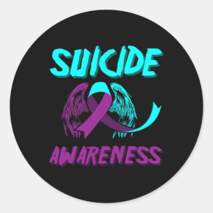 Adesivo Apoio à Consciência Suicida Asas Suicidas Prevençã