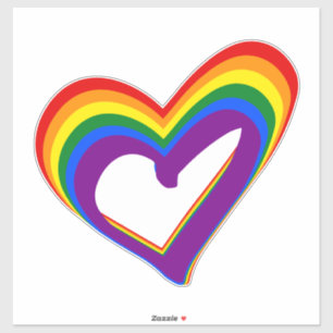 Adesivo Apoio do coração LGBTQ do arco-íris do orgulho 