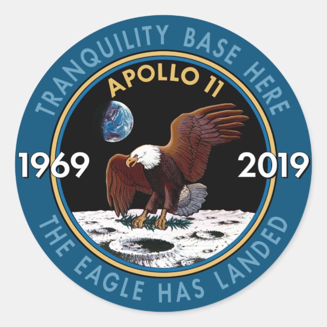 Adesivo Apollo 11 50º Aniversário Missão Patch Insignia (Frente)