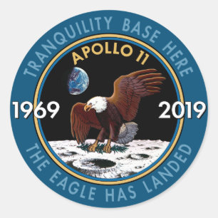 Adesivo Apollo 11 50º Aniversário Missão Patch Insignia