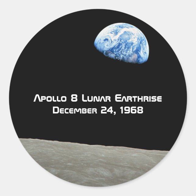 Adesivo Apollo 8, 50º aniversário da Terra Lunar (Frente)