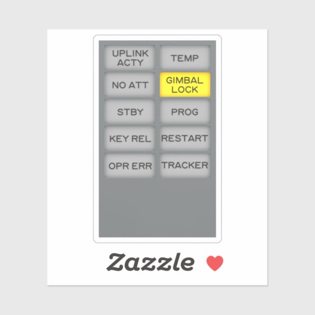 Adesivo Apollo Guidance Computer Indicator Alarm DSKY (Folha)