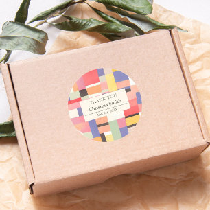 Adesivo Aposentação de Bloco de Cores Vívido Moderno em Cu