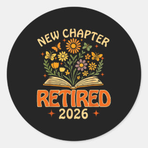 Adesivo Aposentado 2026 Novo Capítulo Vintage Boho Floral