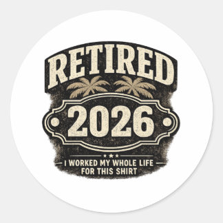 Adesivo Aposentadoria Engraçada 2026 Estilo Retro Palmeira