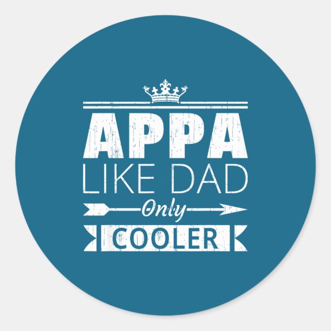 Adesivo Appa Cooler Funny Korean Dad Father's Day Quote  (Frente)