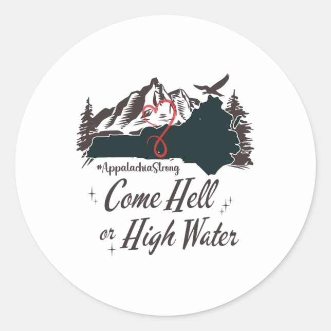 Adesivo Appalachia Strong Come Hell Or High Water Mountain (Frente)