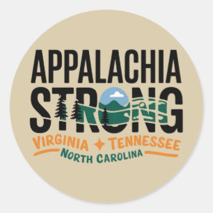 Adesivo Appalachia Strong Mountain Outdoors Caminhando NC