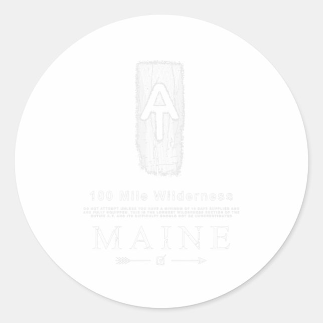 Adesivo Appalachian Trail Blaze 100 Mile Wilderness Maine (Frente)