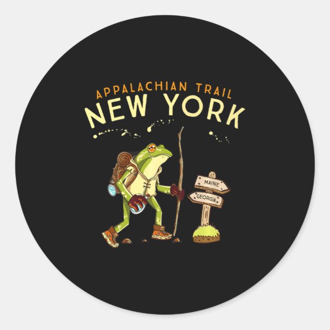Adesivo Appalachian Trail New York Hiking Frog _1  (Frente)