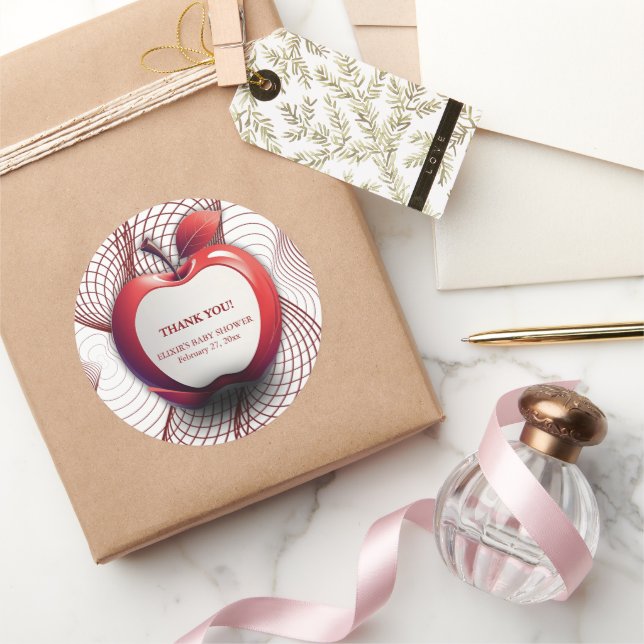 Adesivo Apple 3D do nosso Chá de fraldas Geométrico (Presentear)