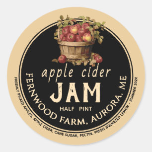 Adesivo Apple Cider Jam Molly Label Kraft Homemade