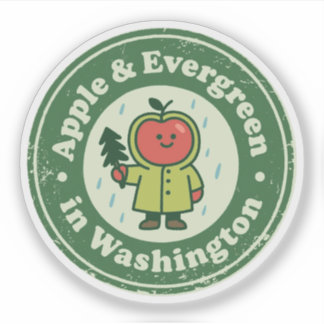 Adesivo Apple & Evergreen_ Washington Inspirado na Naturez
