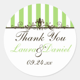 Adesivo Apple Green, Brown, White Weding Favor Sticker