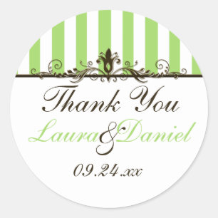 Adesivo Apple Green, Brown, White Weding Favor Sticker