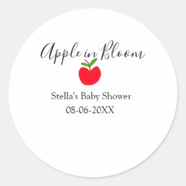 Adesivo Apple in bloom baby shower red apple name date 