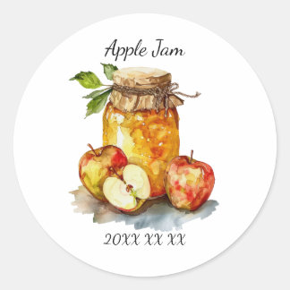 Adesivo Apple Jam Jar and Apples Watercolor
