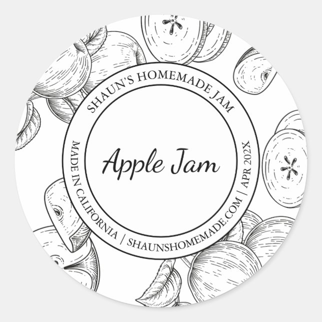 Adesivo Apple Jam Sketch Modern label (Frente)