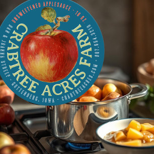 Adesivo Apple LOGO Fazenda Orchard Business Applesausa