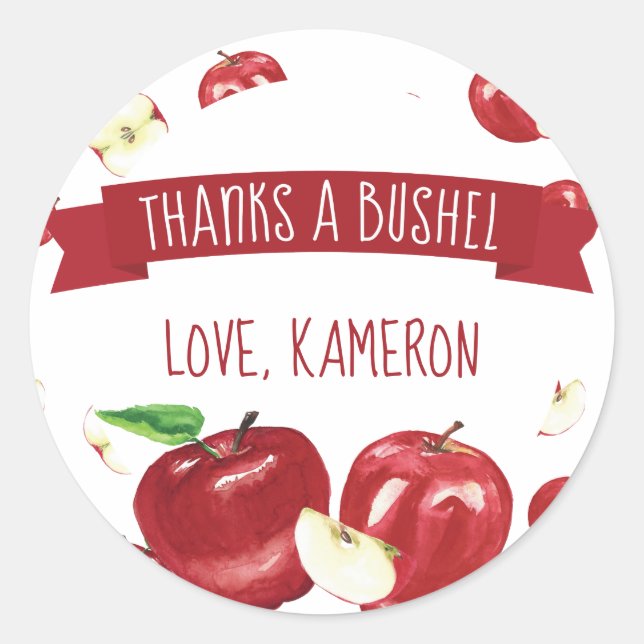 Adesivo Apple of Our Eye, Aniversário Obrigado (Frente)