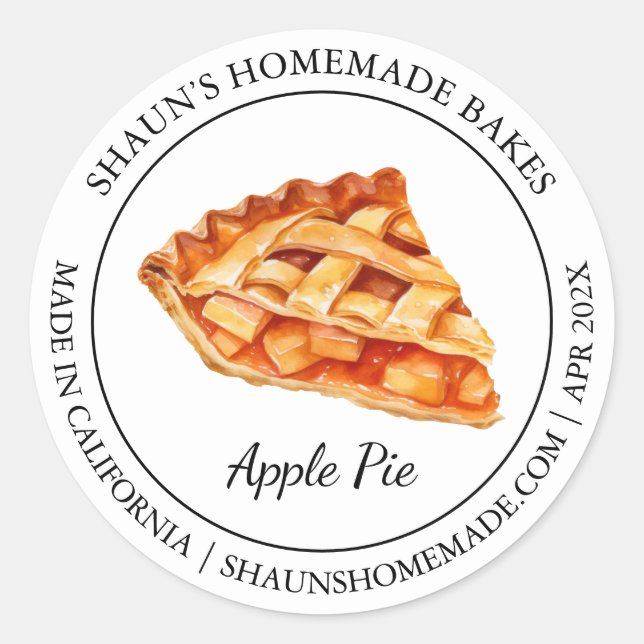 Adesivo Apple Pie Baking Modern label (Frente)