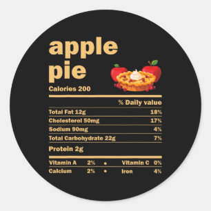 Adesivo Apple Pie Nutrition Fala Divertido Graças Christm
