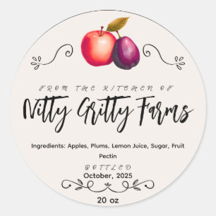 Adesivo Apple Plum Jam Jelly preserve rótulo de latência p