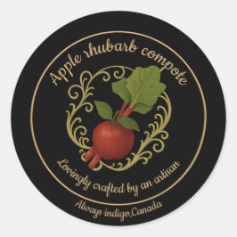 Adesivo Apple Rhubarb Harmony – Artisan Compote Label