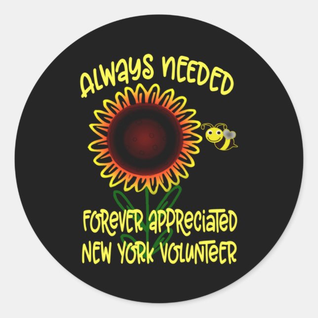 Adesivo Appreciation New York Always Needed Volunteer Reco (Frente)