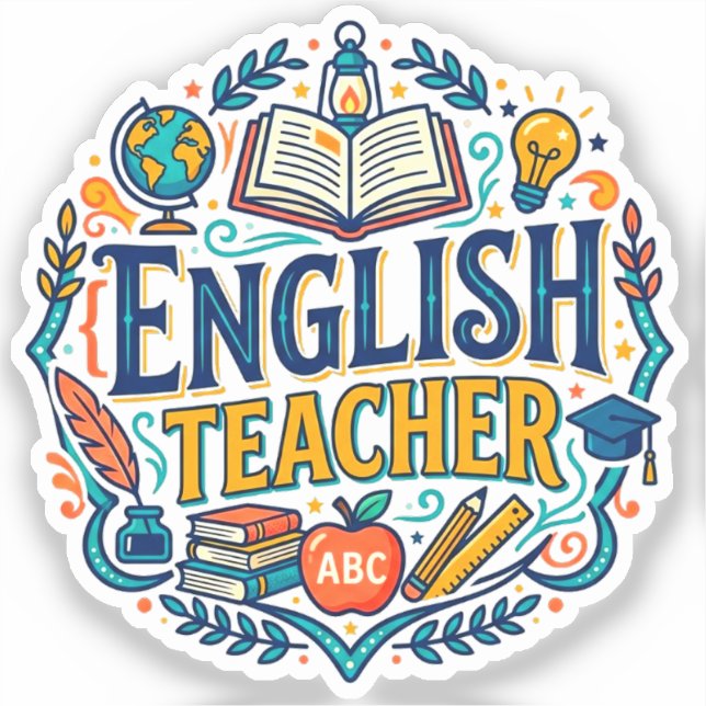 Adesivo Apreciação ao Professor de Inglês (Frente)