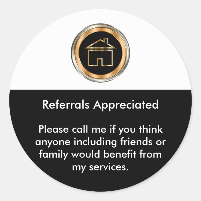 Adesivo Apreciação de Referência do Realtor Clássico (Frente)