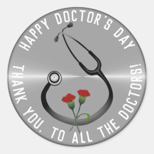 Adesivo Apreciação Estetoscópio do Dia do Médico
