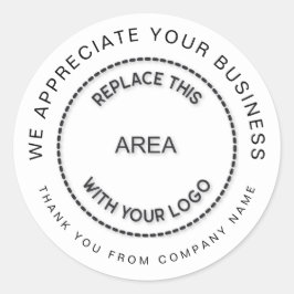 Adesivo Aprecie o logotipo da sua empresa Obrigado