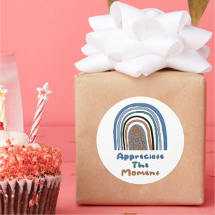 Adesivo Aprecie o momento motivacional do arco-íris