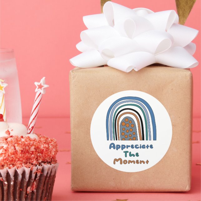 Adesivo Aprecie o momento motivacional do arco-íris (Festa)