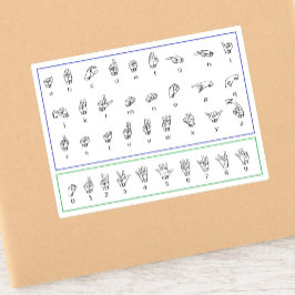 Adesivo Aprenda a Língua de Sinais Americana, Números e Al