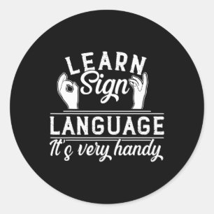 Adesivo Aprender a Linguagem de Sinais Professores ASL Sen