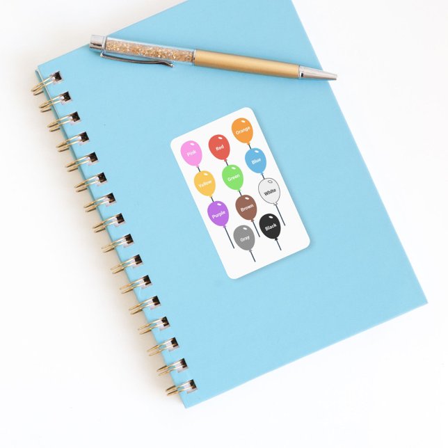 Adesivo Aprender Cores com Vinheta de Balões (Learning Colors with balloons Sticker)