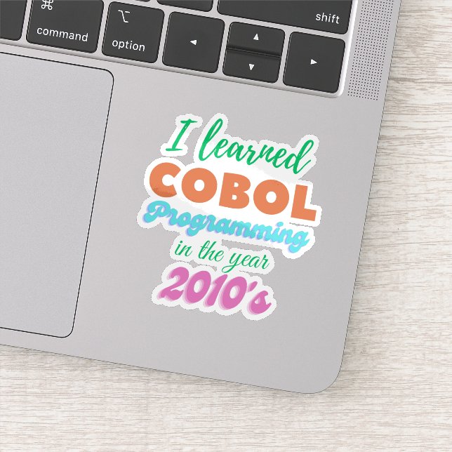 Adesivo Aprendi a Linguagem de Programação Cobol em 2010 (Detalhe)