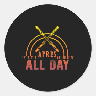 Adesivo Après All Day Snowboard Retro Par de Esqui de inve