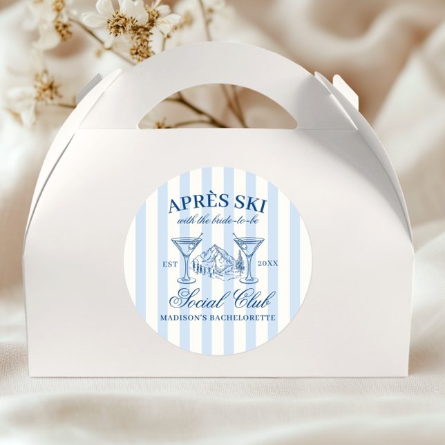 Adesivo Apres Ski Blue Striped Bachelorette (Criador carregado)