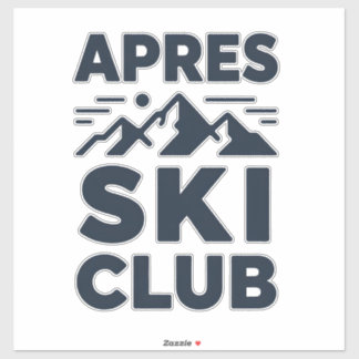 Adesivo Apres Ski Club Mountain Logo - Custom Mens Winter 