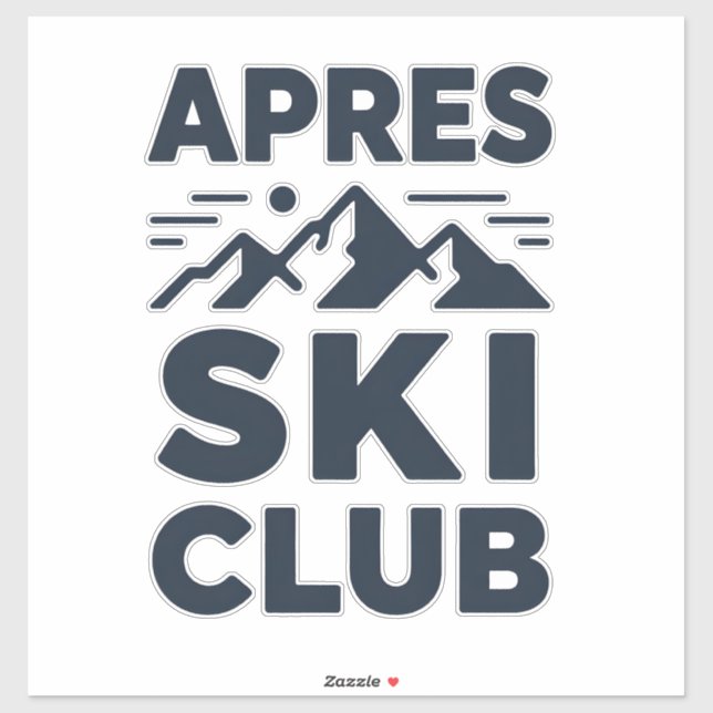 Adesivo Apres Ski Club Mountain Logo - Custom Mens Winter  (Folha)