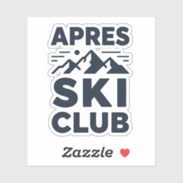 Adesivo Apres Ski Club Mountain Logo - Custom Mens Winter 