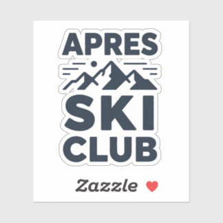 Adesivo Apres Ski Club Mountain Logo - Custom Mens Winter 
