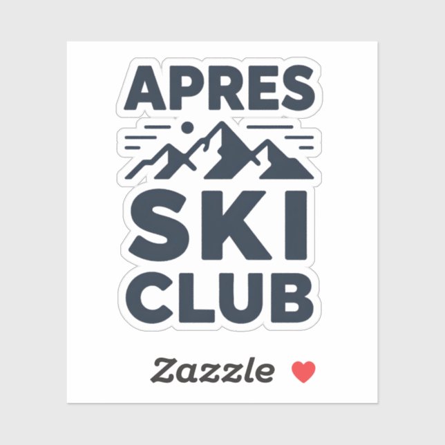 Adesivo Apres Ski Club Mountain Logo - Custom Mens Winter  (Folha)