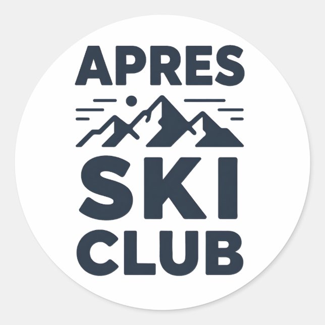 Adesivo Apres Ski Club Mountain Logo - Custom Mens Winter  (Frente)